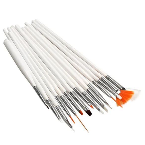 20 шт. набор для дизайна ногтей кисть рисования ручка инструменты лак ногтей|set