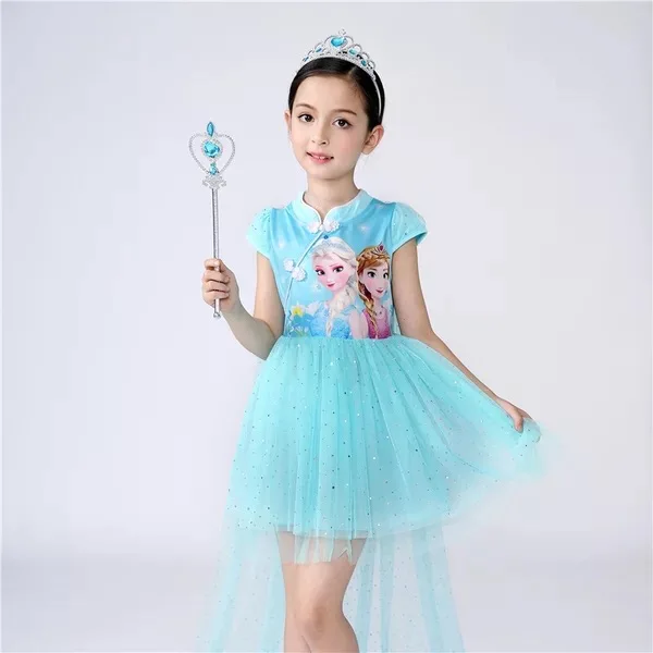Elsa Sofia Princess dress + tail set for girls carnival Halloween costume sets | Детская одежда и обувь