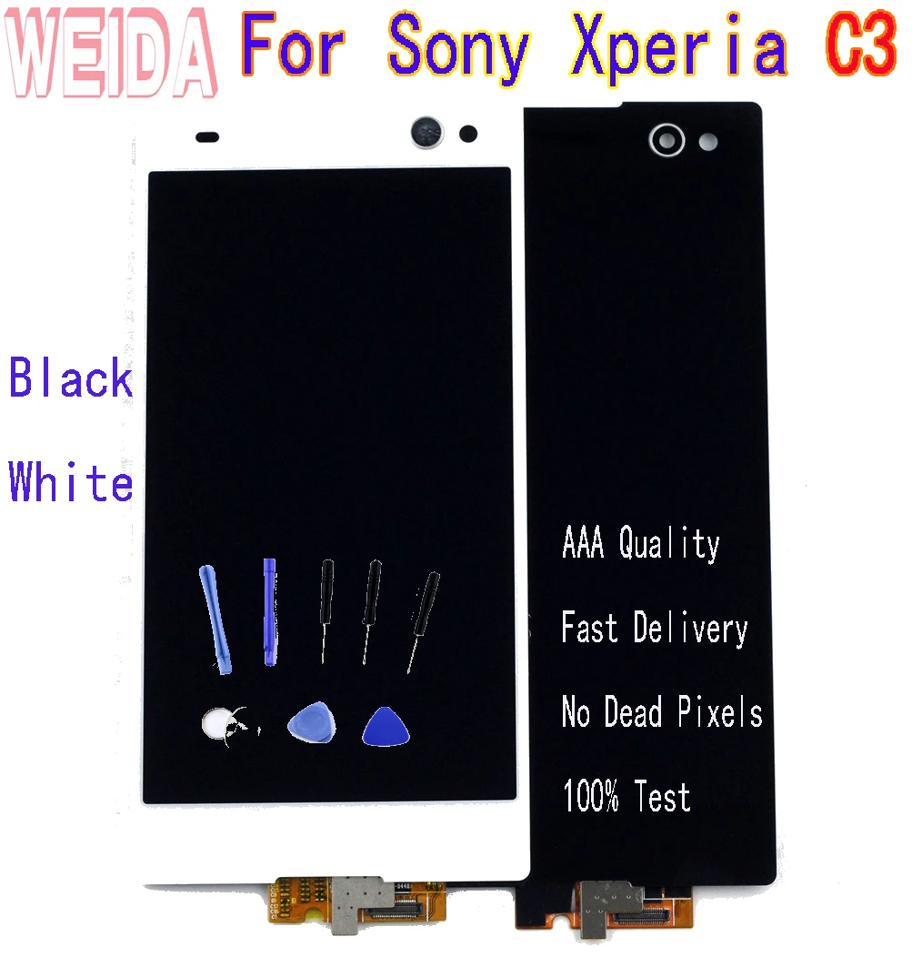 

WEIDA 5.5'' For Sony Xperia C3 LCD Display Touch Screen Digitizer Assembly WITHOUT Frame with Free tool