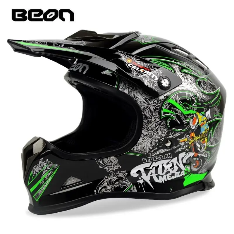 BEON moto кросс-шлем профессиональный для горного велосипеда, для спусков DH capacete ATV casco Полнолицевой кросс-шлем