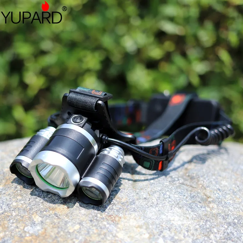 Светодиодный налобный фонарь yupard 3 * XM L2 T6 заряжаемый от USB|led headlight t6|headlight t6led |