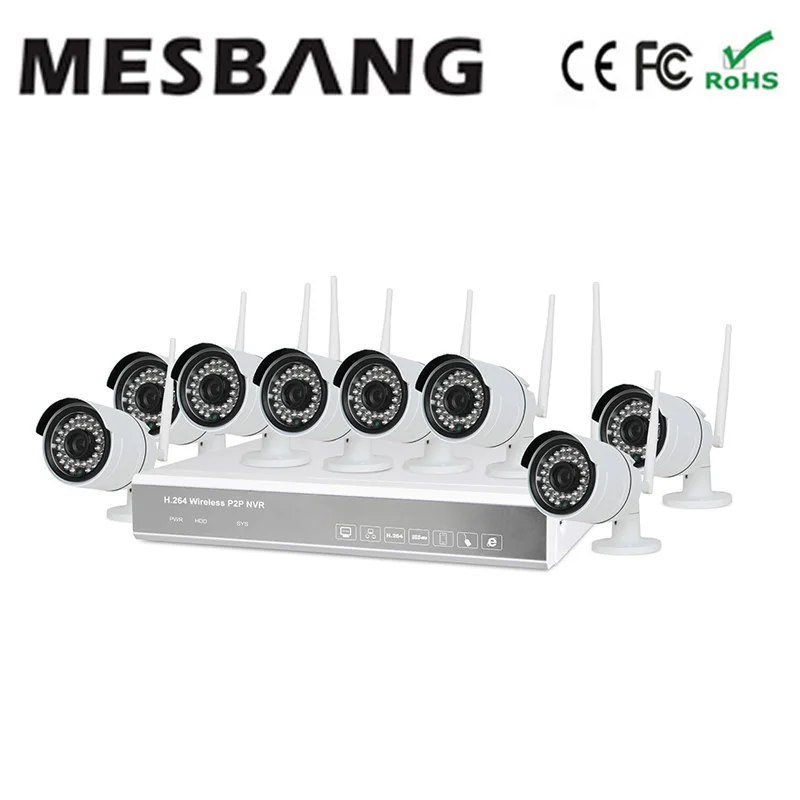 

2017 Mesbang 720P 8ch wifi outdoor camera kits with 1TB HDD P2P plug and play free shipping by Fedex DHL