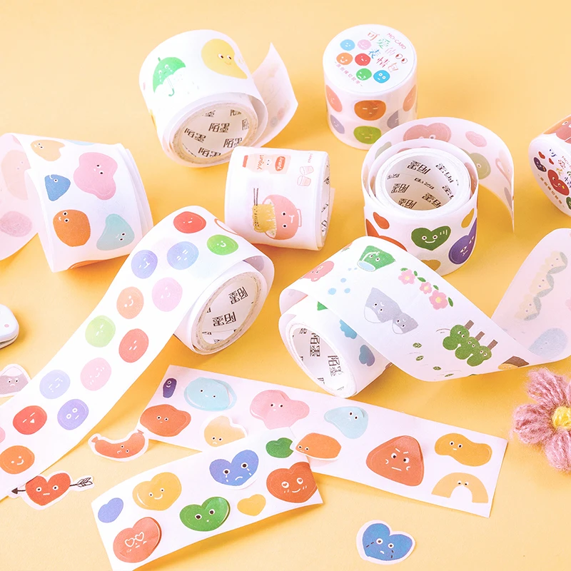 Мультяшные васи ленты DIY японская серия выражений бумаги Маскировочная лента