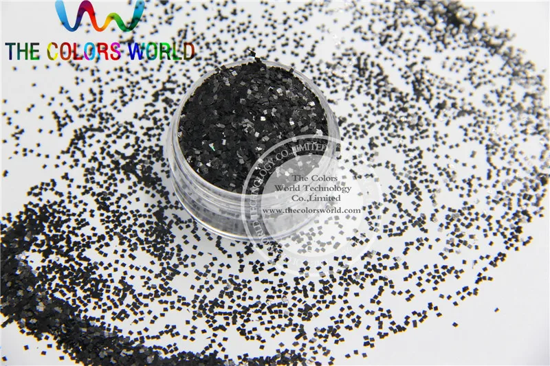 

1 mm Solvent Resistant Black color Glitter Square shape spangles for Nail Art and DIY supplies1pack=50g