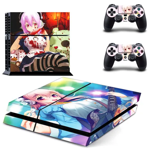 Аниме милая девушка Хацунэ Мику PS4 кожи стикеры Наклейка для sony playstation 4 консоли и 2 контроллеров PS4 кожи Стикеры винил - Цвет: DPTM0373