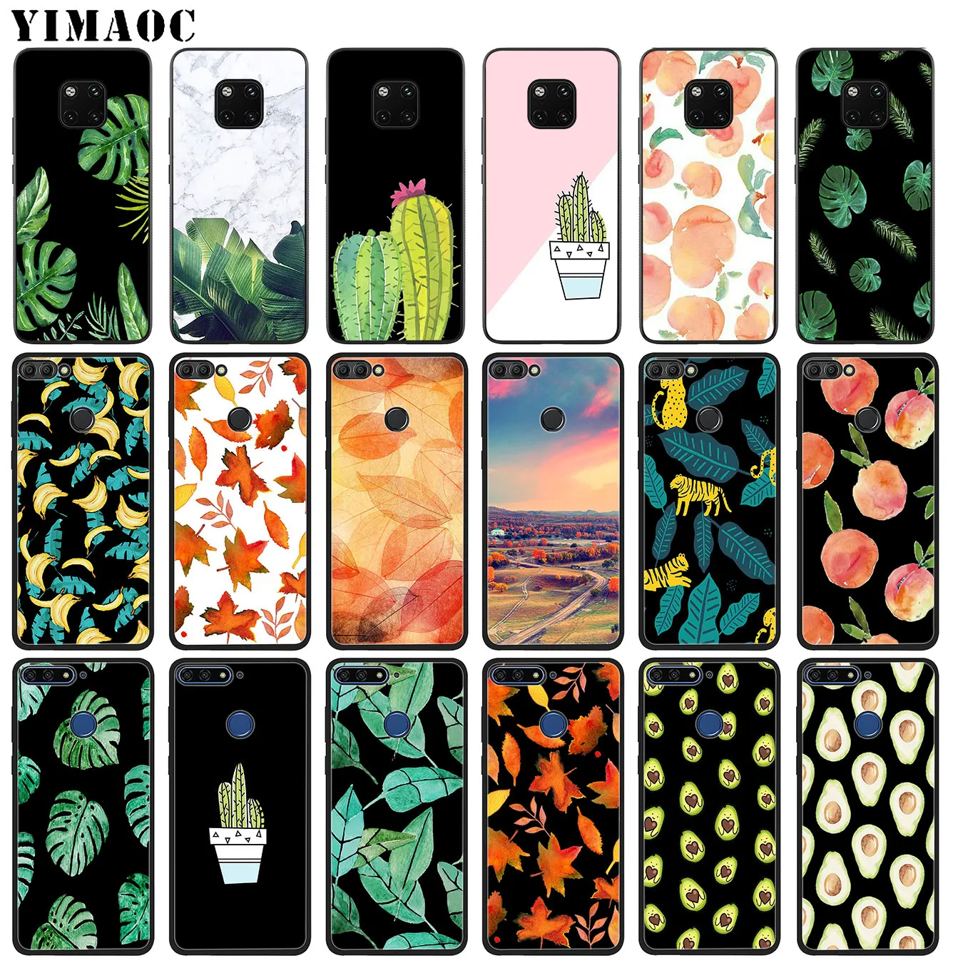 YIMAOC Мягкий силиконовый чехол для телефона с листьями цветами суккулентами Huawei Mate
