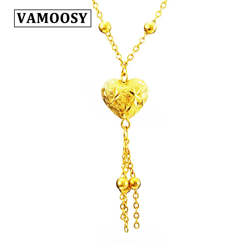VAMOOSY 2018 New Luxury Gold Color Jewelry Heart Necklaces &amp Pendants Chain Choker Clavicular Necklace Collar for Women Bijoux |