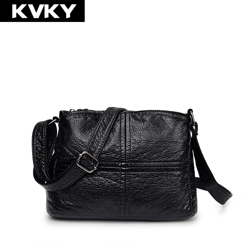 KVKY 2018 женские сумки мессенджеры модные мягкие Сумки из искусственной кожи через