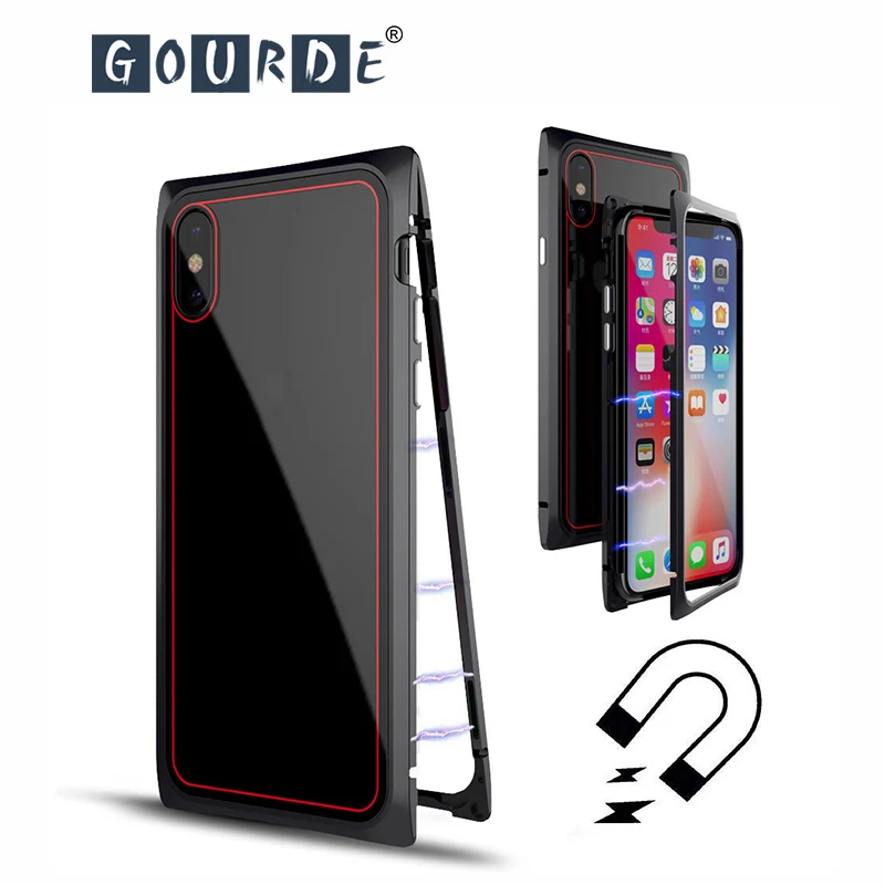 Чехол для телефона Gourde с магнитной адсорбцией iPhone 7 plus X Металлические Магнитные