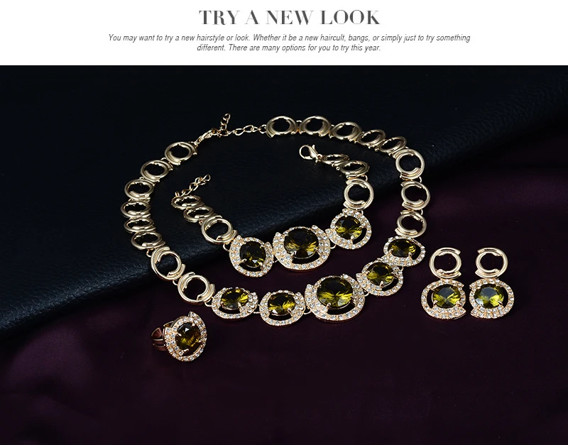 Свадебные аксессуары для невесты золотого цвета Кристалл зеленый красный циркон