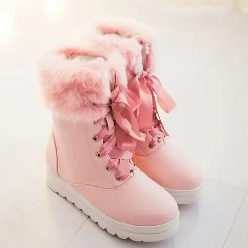 2014 plus size 34-43 new women shoes Korean lace thick snow boots | Обувь