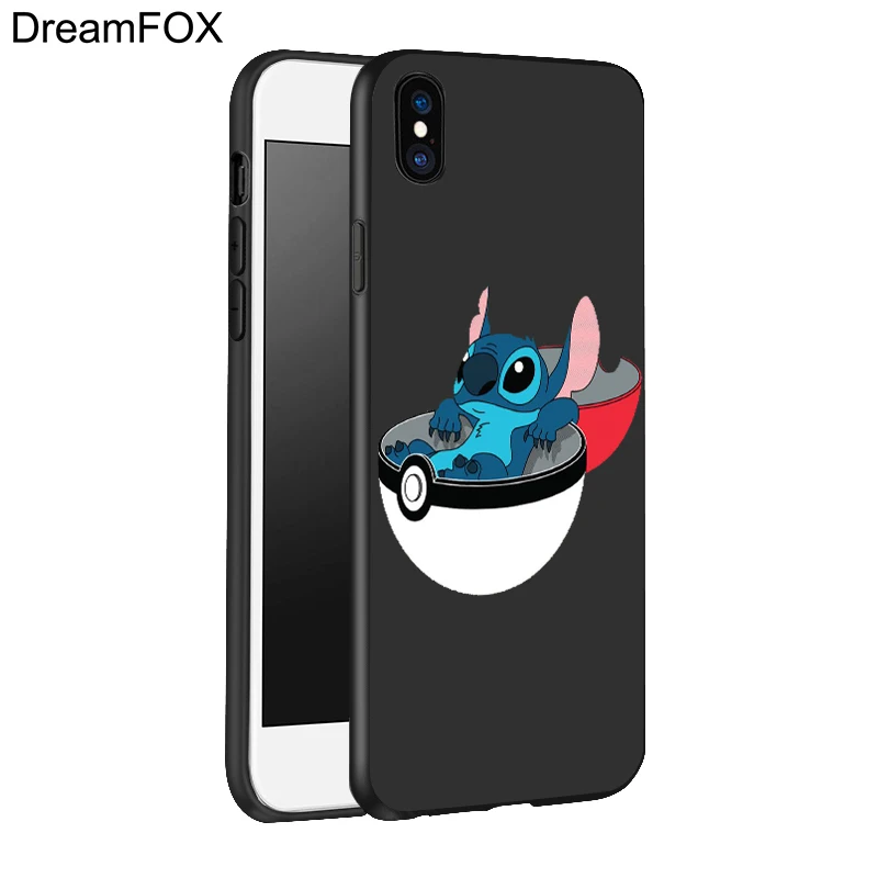 DREAMFOX L062 Lilo и Ститч Черный Мягкий ТПУ силиконовый чехол для Apple iPhone 11 Pro XR XS Max X 8 7 6 6S