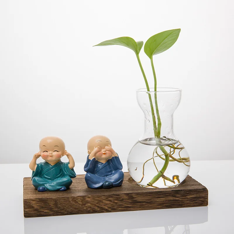 Zen маленькая монах ваза творческая личность гидропонное растение сушеный
