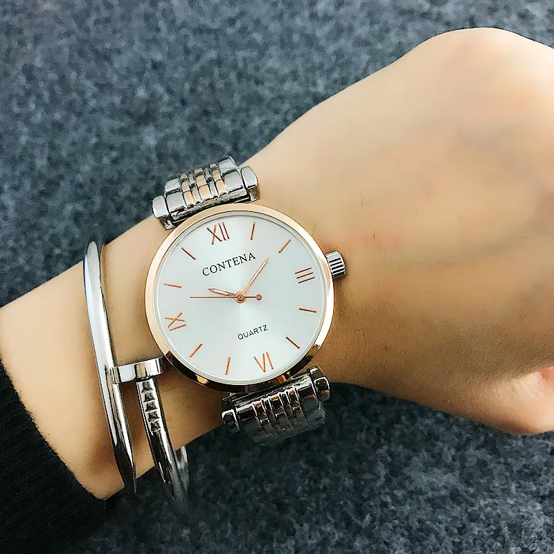 Contena простой Стиль платье Кварцевые наручные часы Новый бренд класса люкс ceasuri