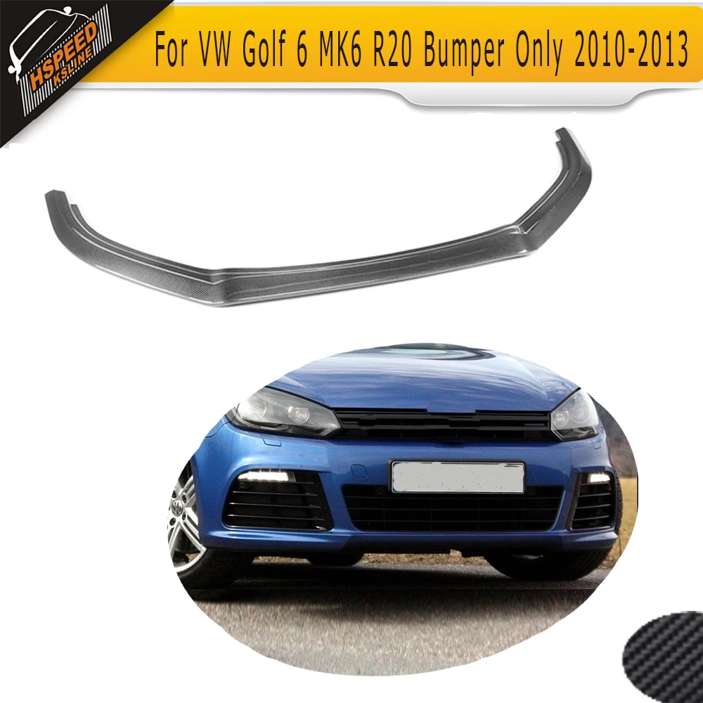 Углеродного волокна передний бампер спойлер для Volkswagen VW Golf 6 MK6 R20 бампер только 2010-2013 не Стандартный GTI