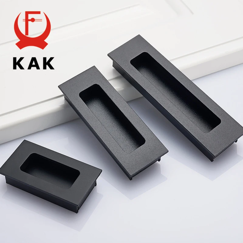 

KAK Zinc Alloy Modern Embed Knobs Kitchen Cabinet Cupboard Door Drawer Hidden Handles Wardrobe Hidden Pulls Furniture Hardwre