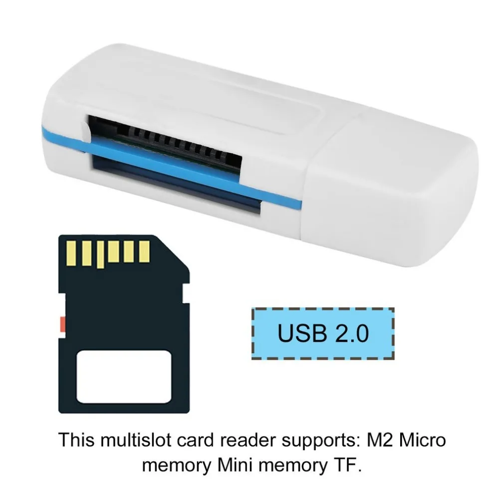 Портативный USB 2 0 4 в 1 устройство для чтения карт памяти M2 SD SDHC DV Micro безопасной