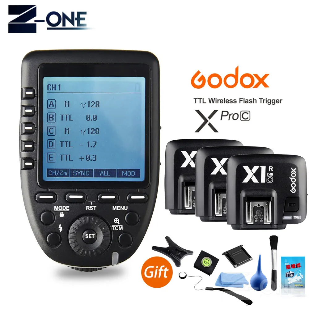 248.75 Godox Xpro-C E-TTL II 2,4G X система беспроводного управления дистанционным триггером с X1R-C приемником для вспышки Canon - Цвет: 248.75