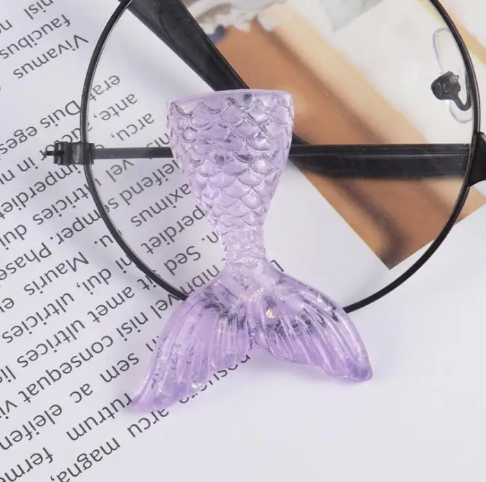 it purple Kawaii Русалка из смолы хвост DIY плоские резиновые кабошоны аксессуары 11 цветов на выбор - Color: it purple