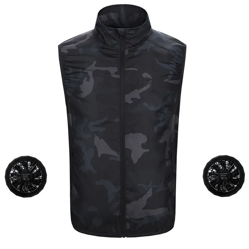 camouflage Мужской Камуфляжный туристический жилет Кондиционер одежда охлаждающий usb-вентилятор охота на открытом воздухе жилет Женский Плюс Размер Водонепроницаемый жилет - Цвет: camouflage