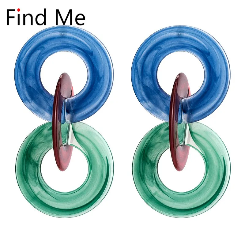 Find Me 2019 Новые Модные Винтажные большие круглые Висячие серьги для женщин