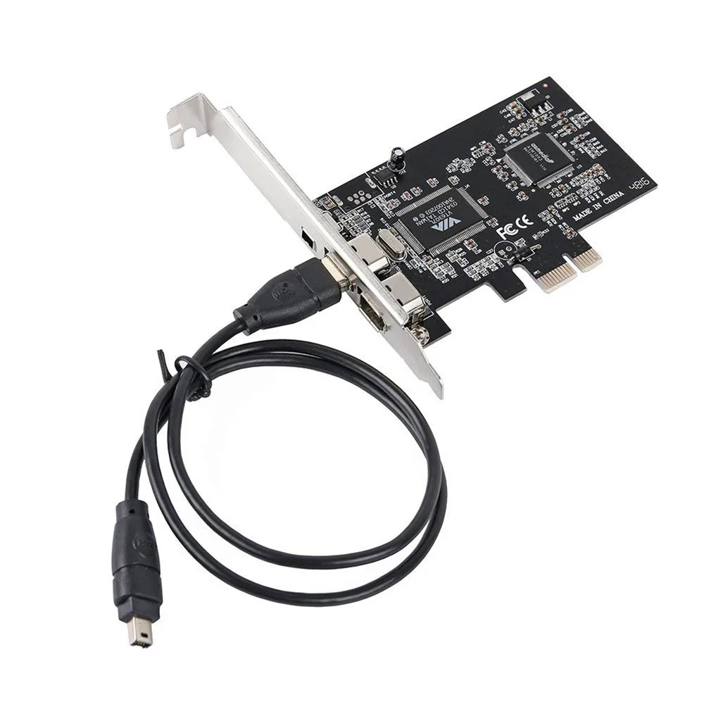 PCIe 3 порта 1394A Firewire Плата расширения PCI Express к IEEE 1394 контроллер адаптера 2x6 Pin и 1x4 Pin для настольных ПК