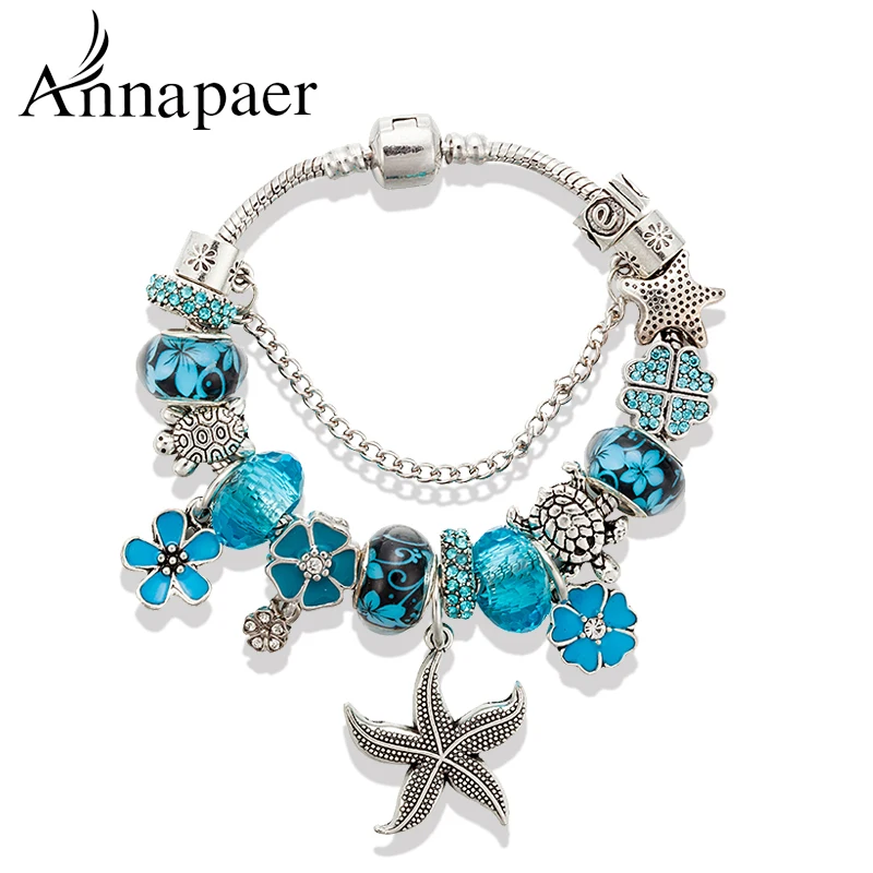 ANNAPAER новый браслет с морскими звездами Прямая поставка розовый синий кристалл