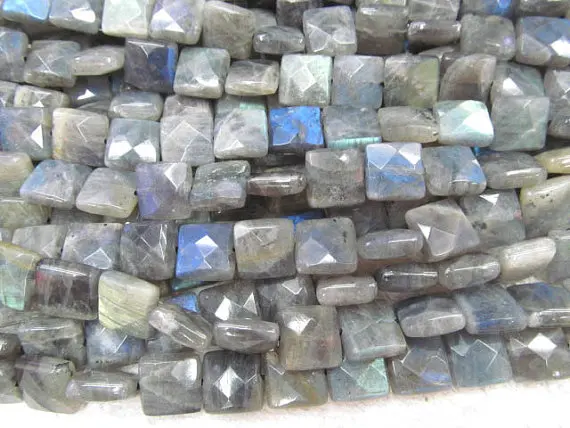

2strands 12 14mm genuine labradorite beads high quality sqaure box faceted blue jewelry beads