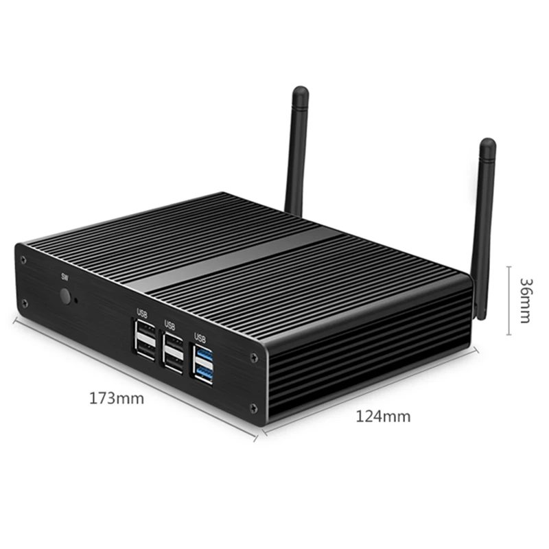 Двойной HDMI выход мини ПК Celeron N2807 1,58 ГГц Windows 7 безвентиляторный мини компьютер HDMI Wifi USB 500 Гб HDD семейный компьютер ПК