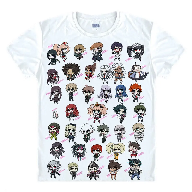 Danganronpa футболка monokuma рубашка Красочные футболки Аниме принт супер милые женские