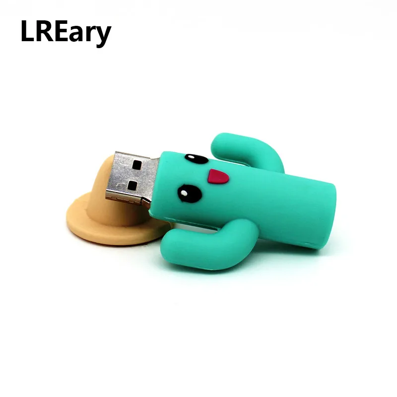 Милый мультяшный большой флеш-накопитель USB Cactus 64 Гб Флешка 4 ГБ 8 16 32 карта памяти U