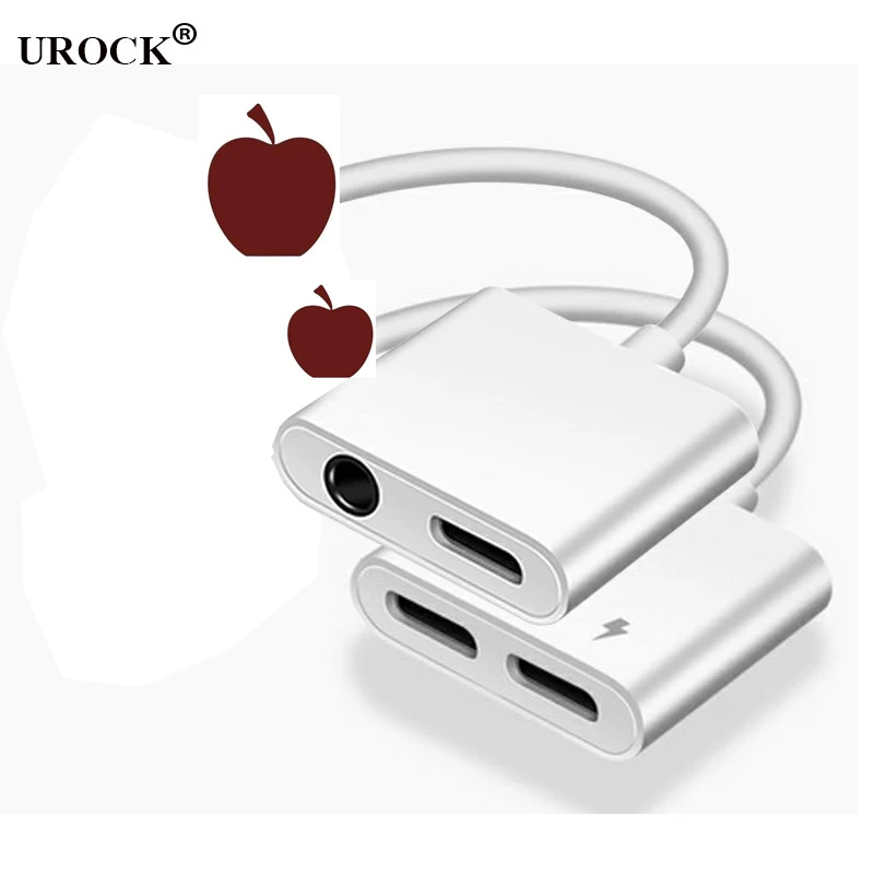 2 в 1 аудио адаптер зарядный кабель для наушников для iPhone 11 7 8 plus X Aux Jack гарнитура для освещения 3,5 мм для наушников разветвитель