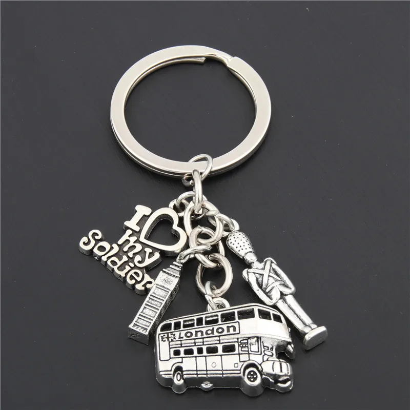 1 шт. брелок для лондонского автобуса английский Big Ben Charms I Love My Soldier брелки ключей