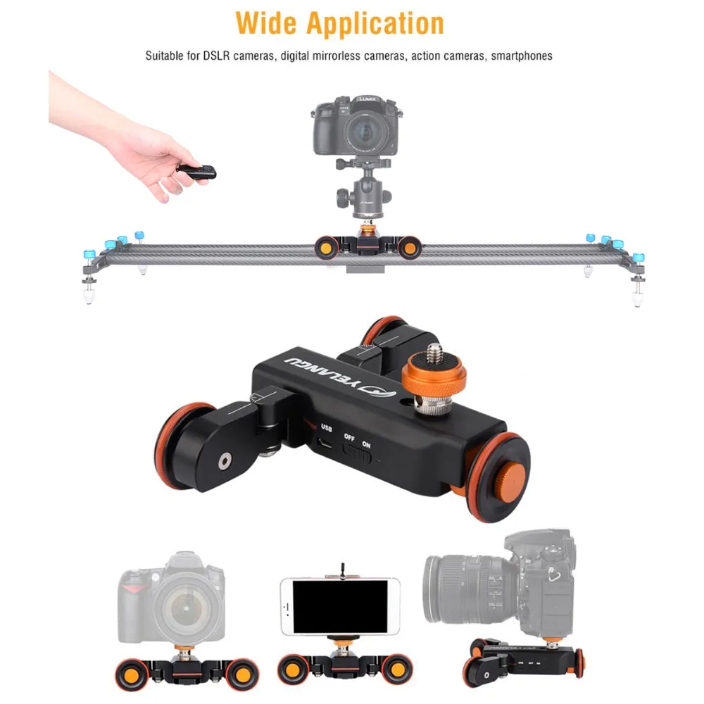 Электрический ползунок YELANGU L4X Autodolly моторизованный шкив Cine Dollies для автомобиля