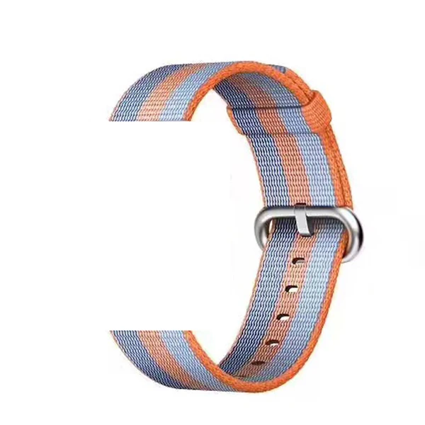 Orange Blue Smochm сменный цветной зарядный кабель в нейлоновый оплетке с полосками и ремешками; для наручных часов Apple Watch 44 мм/42 мм/40 мм/38 мм, версия 4/3/2/1& IWO спортивные ремешки для часов - Цвет: Orange Blue