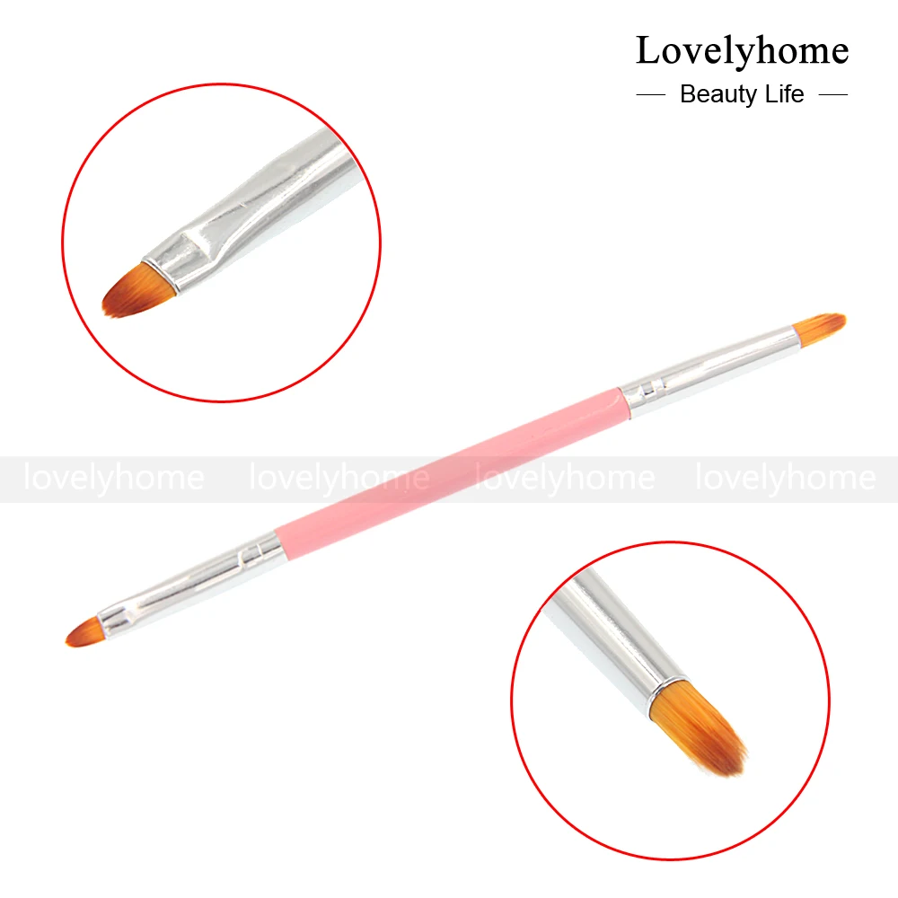 Оптовая продажа 1 шт. Профессиональный Дизайн ногтей Кисточки 2 головкой УФ гель