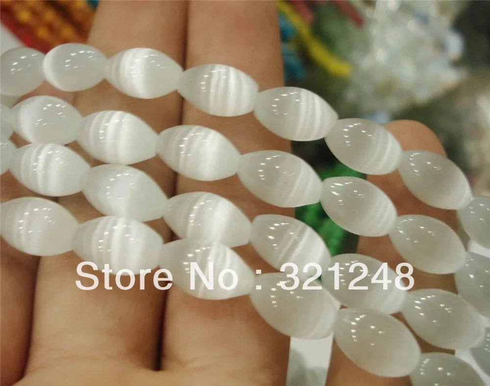 Белый мексиканский опал 8x12 мм рисовый цилиндр кошачий глаз хрустальный камень