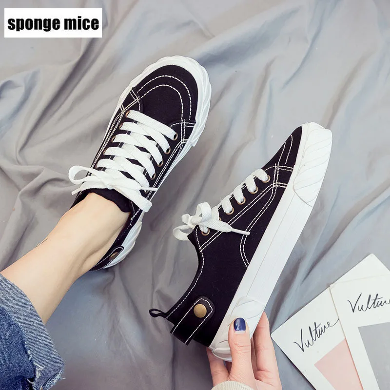 Новинка 2019 удобная повседневная обувь на плоской подошве парусиновая zapatos de mujer