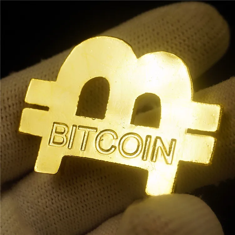 10 шт. Памятные золотые монеты 3D формы Биткойн полые коллекции подарок