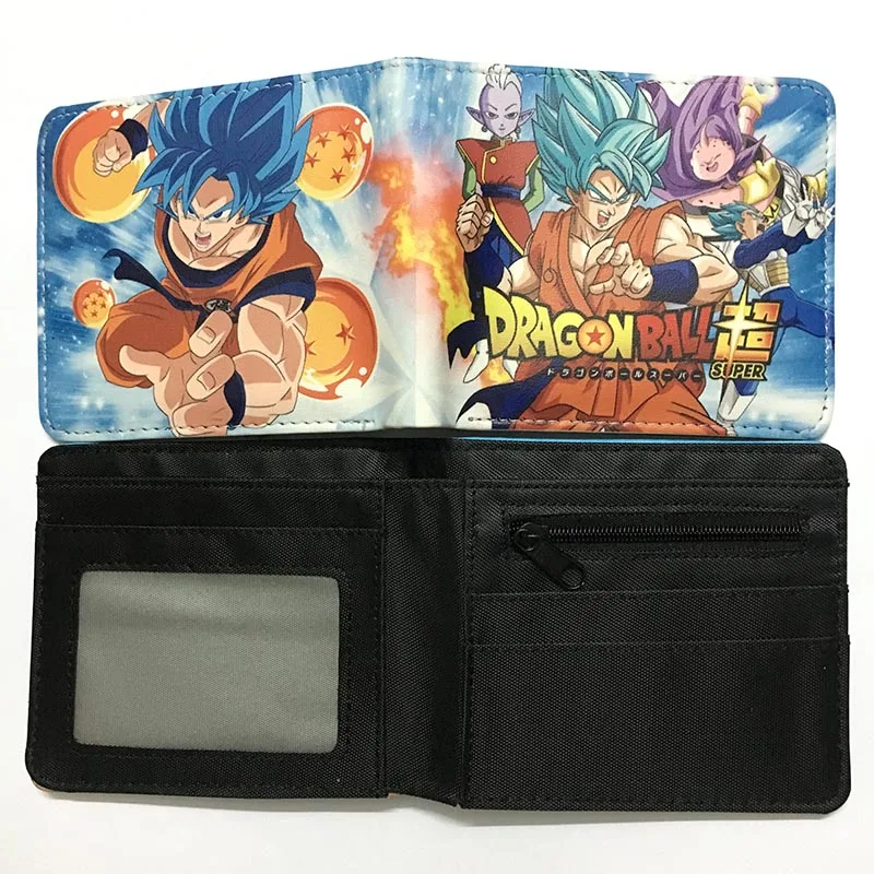 Super Dragon Ball Z Wallet for Men Japanese Hot Anime Wukong One Punch Cartoon Purse Students Short Wallets with Zipper Pocket
