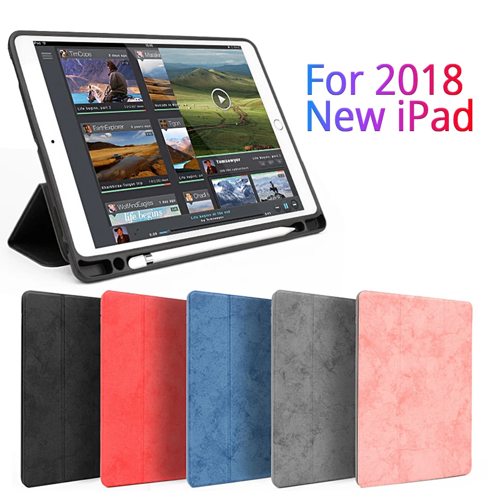 Чехол для 2018 Ipad с держателем карандашей Тонкий Магнитный смарт-чехол iPad 9 7 2017