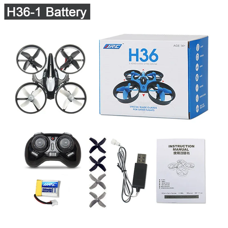 H36-Black-1 Battery JJRC H36 мини Drone Quadcopter 3D флип Безголовый режим один ключ возвращение вертолет дроны VS JJRC H8 Mini Дрон best игрушки для детей - Цвет: H36-Black-1 Battery