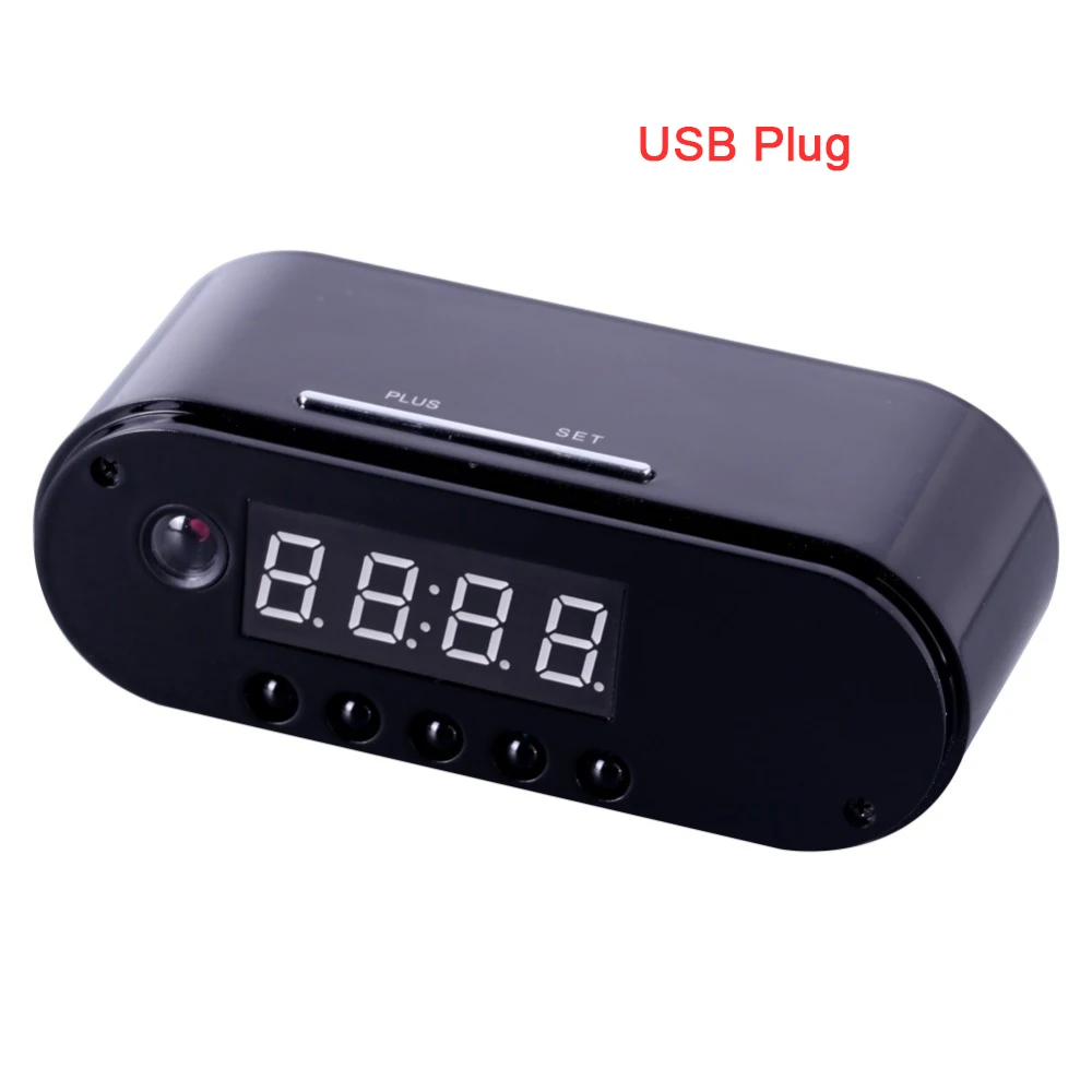 USB EDAL 1080P H.264 настольные часы камера Будильник установка мини камера ИК Ночное Видение Wifi камера IP Часы камера мини DV DVR видеокамера - Цвет: USB