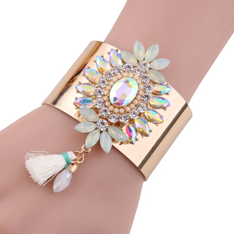 NeeFuWoFu New Crystal Glass Bracelets Copper bangles for women Fashion luxury Jewelry charm new brand collection full pave | Украшения и