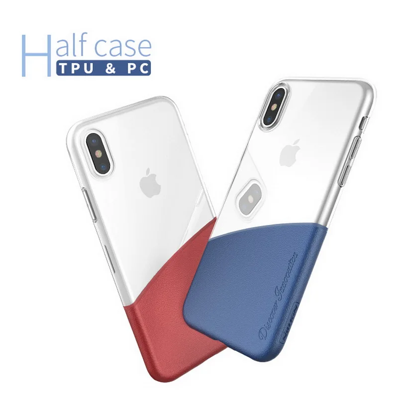 Transparent TPU and PC Case for Iphone x back cover Nillkin soft hard Half colorful cases case Iphonex shell |