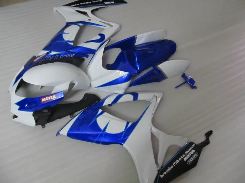 Комплект обтекателей под давлением для GSXR600 750 K6 06 07 GSXR 600 GSXR750 2006 2007 ABS Whtie синий