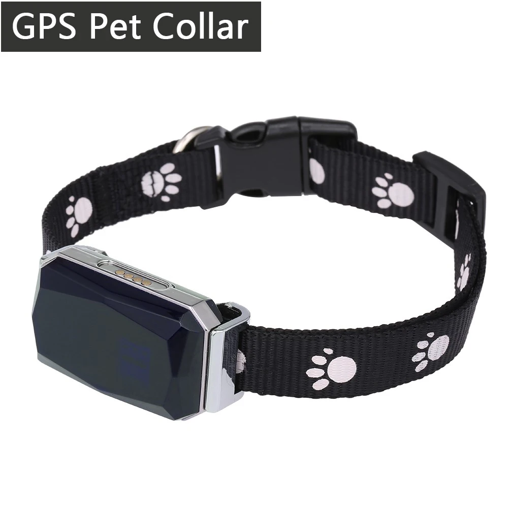Новый собачий ошейник с GPS трекером и микрофоном для больших собак золотистый