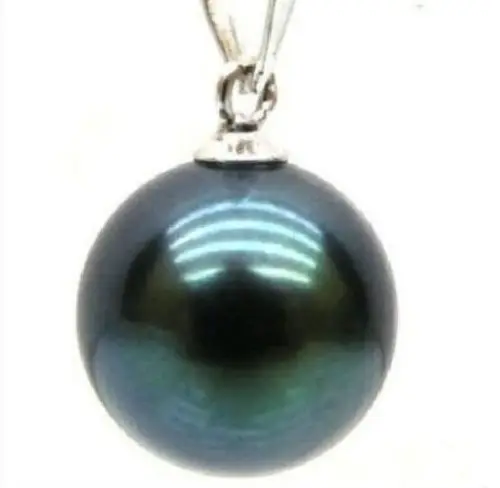 

Hot selling free shipping PERFECT ROUND 16 MM BLACK TAHITIAN SHELL PEARL PENDANT
