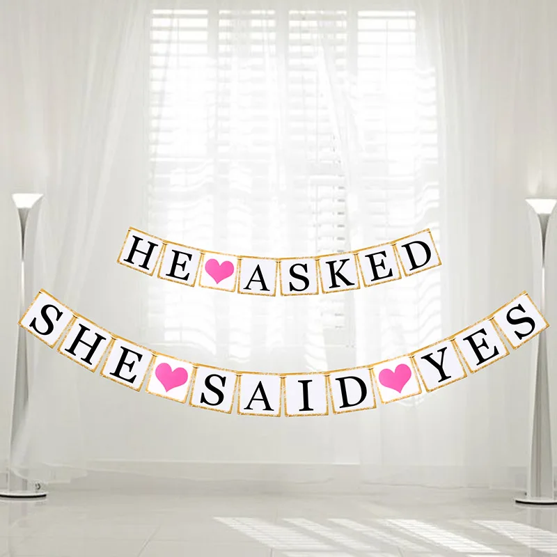 Флаги-флажки он спросил да гирлянда баннер фотобудка реквизит для свадебной