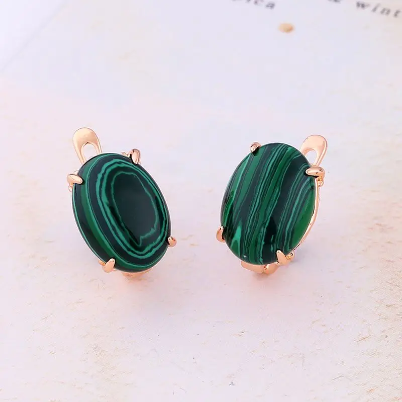 Женские серьги с фиолетовым опалом винтажные гвоздики из розового золота 585